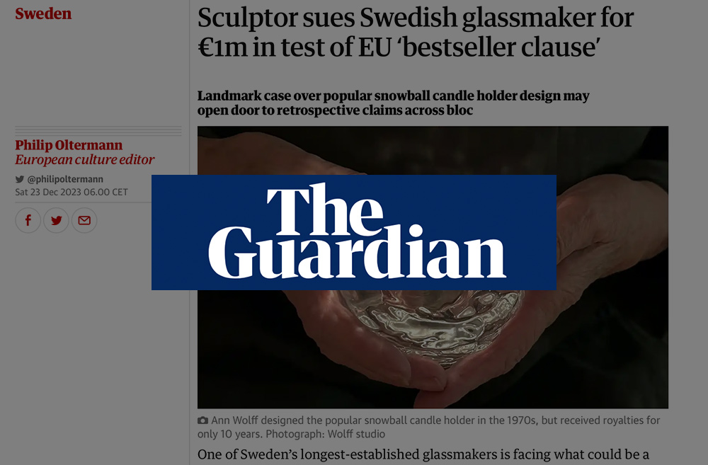 Philip OltermannEuropean culture editor, The Guardian: Sculptor sues Swedish glassmaker for €1m in test of EU ‘bestseller clause’. The popular snowball